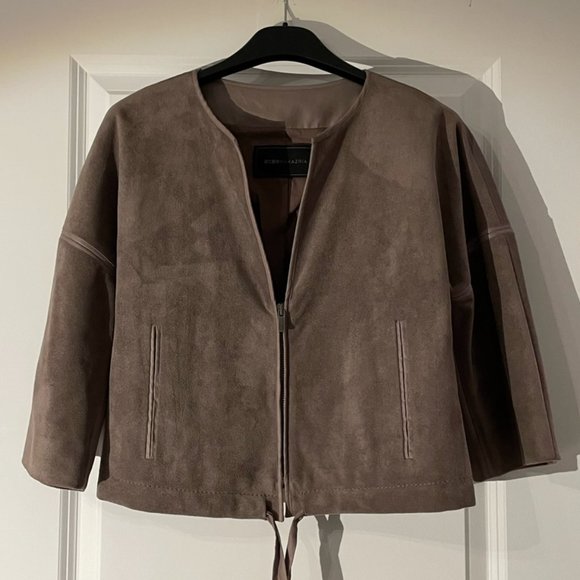 BCBG Cropped Suede Jacket - Small - Picture 1 of 7
